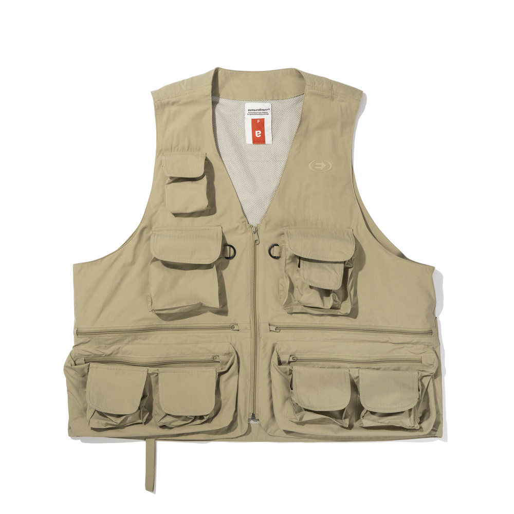 MULTI POCKET FISHING VEST  BEIGE