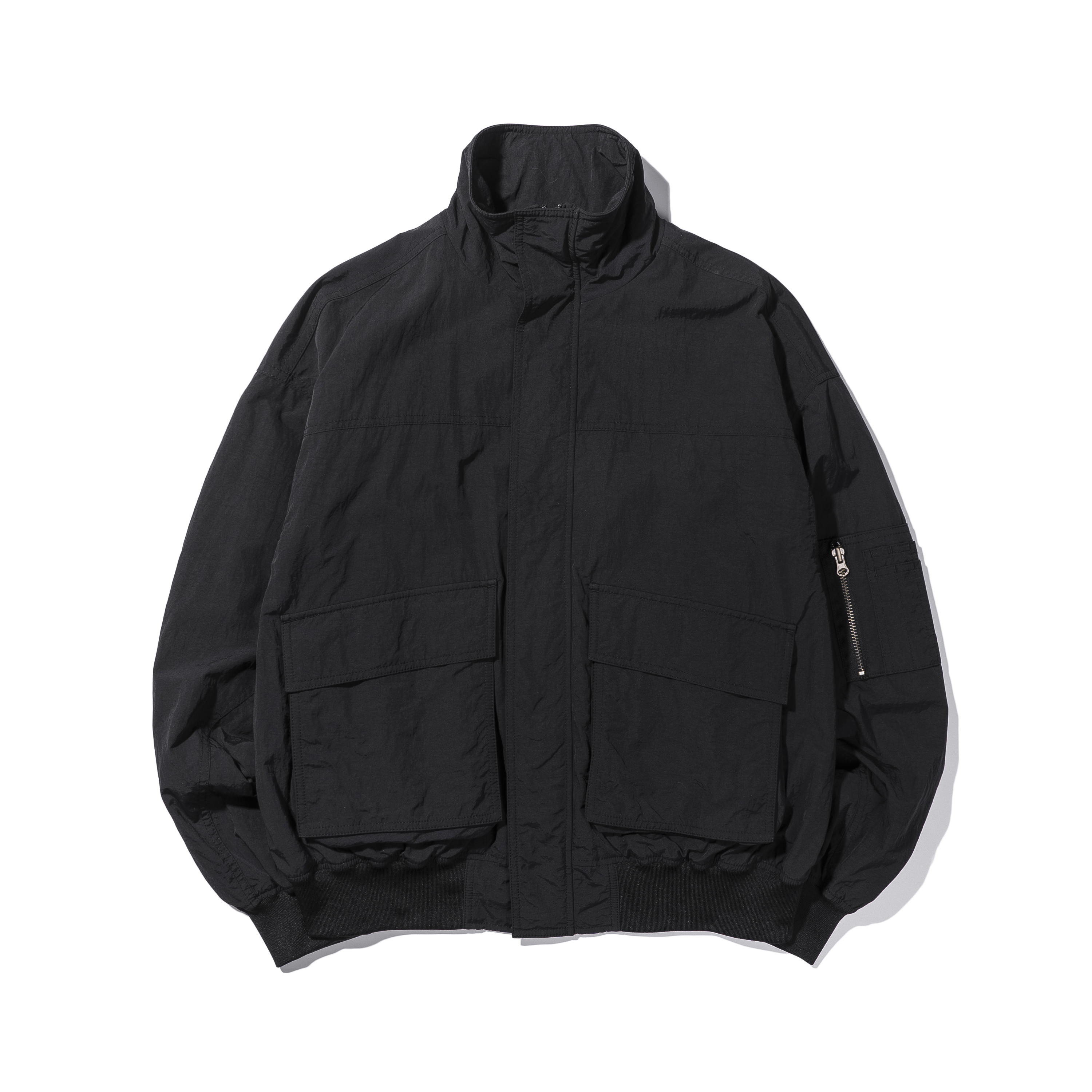 PUCKERING POCKET JUMPER  BLACK