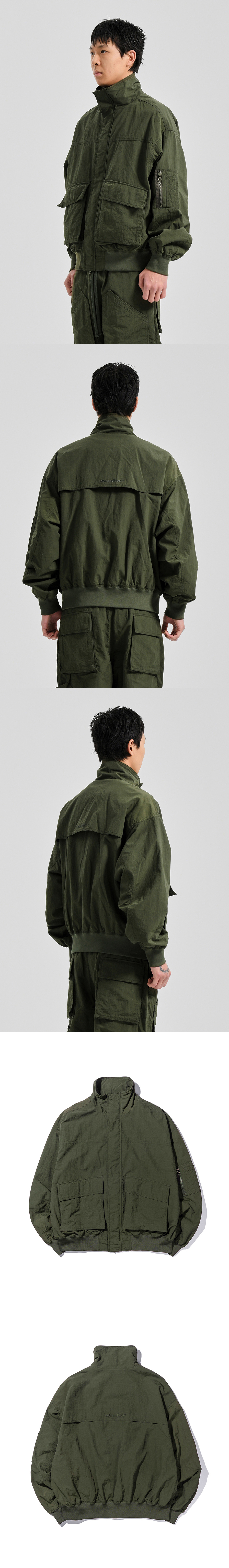 PUCKERING POCKET JUMPER  KHAKI