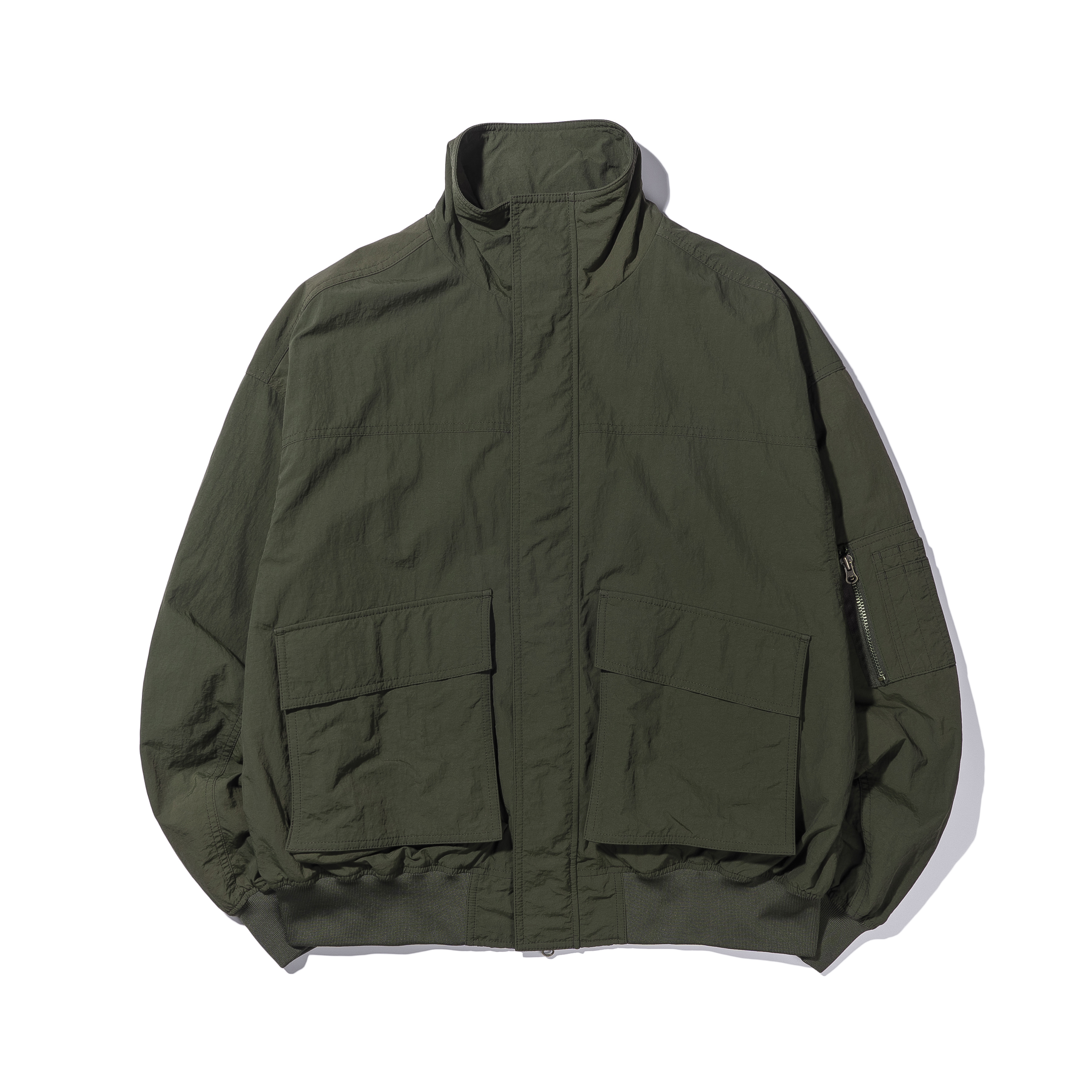 PUCKERING POCKET JUMPER  KHAKI