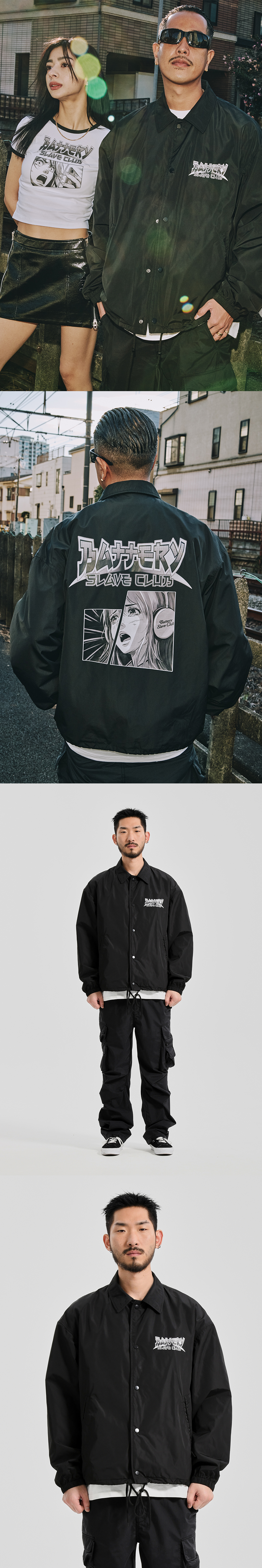 B.S.C ANIME COACH JACKET  BLACK