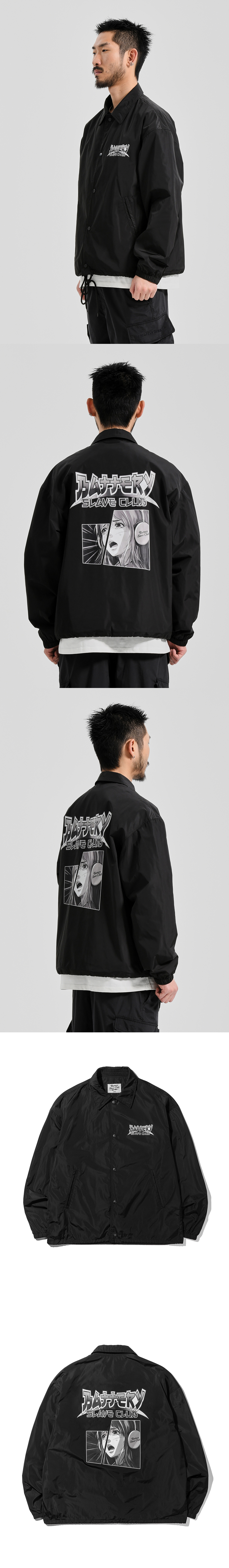 B.S.C ANIME COACH JACKET  BLACK