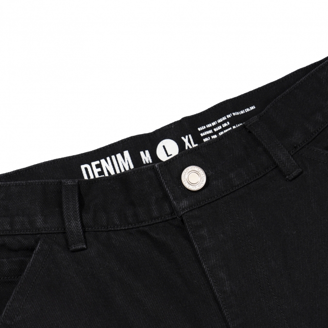 DOUBLE KNEE DENIM BLACK