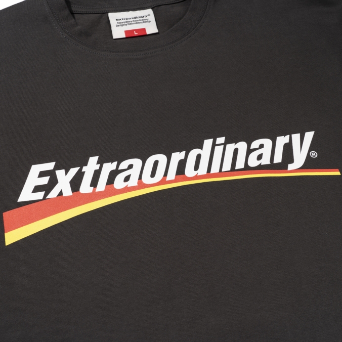 RACING LOGO TEE  CHARCOAL