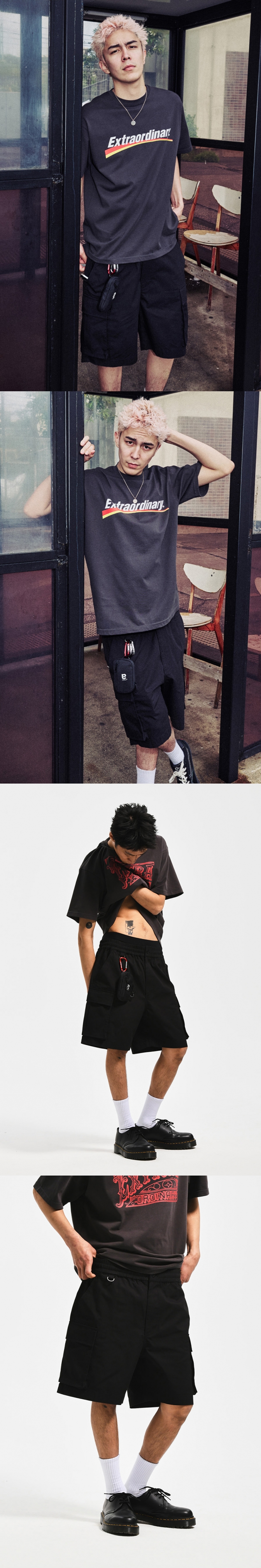 SOLID CARGO RIPSTOP SHORTS  BLACK