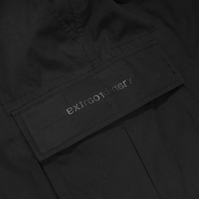 SOLID CARGO RIPSTOP SHORTS  BLACK