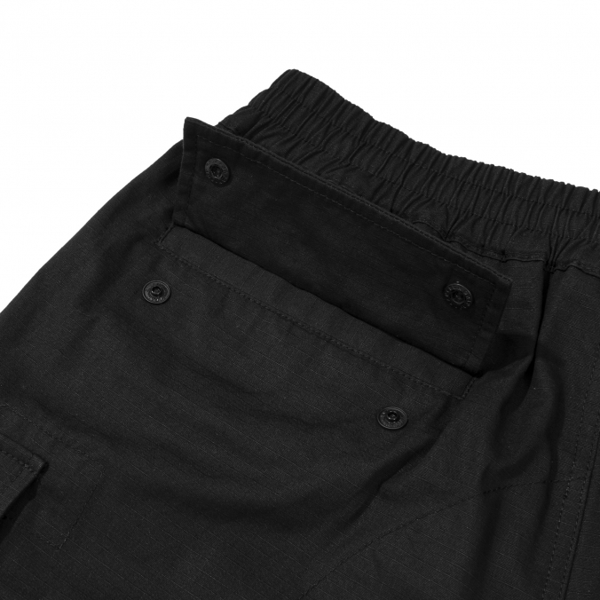SOLID CARGO RIPSTOP SHORTS  BLACK