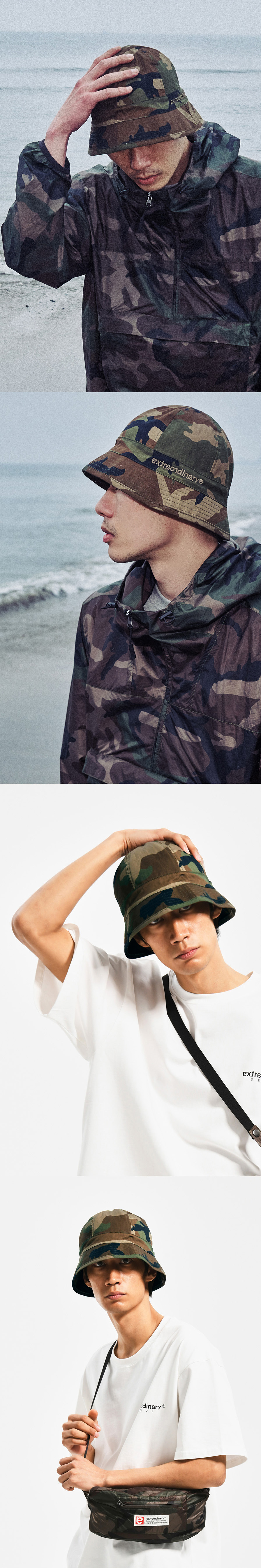 CAMOUFLAGE BUCKET HAT   WOODLAND CAMO