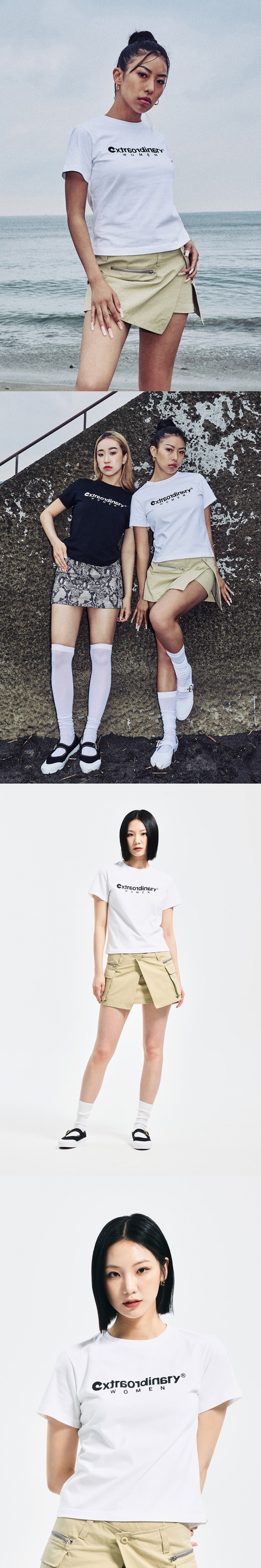WOMEN BASIC LOGO TEE   OFF WHITE