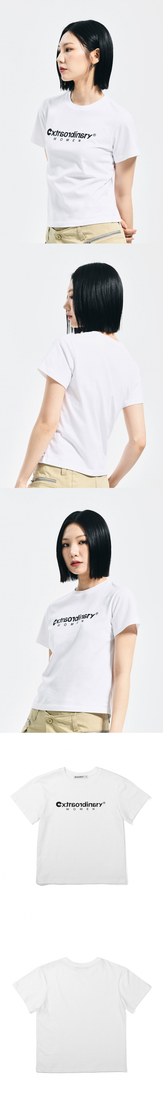 WOMEN BASIC LOGO TEE   OFF WHITE