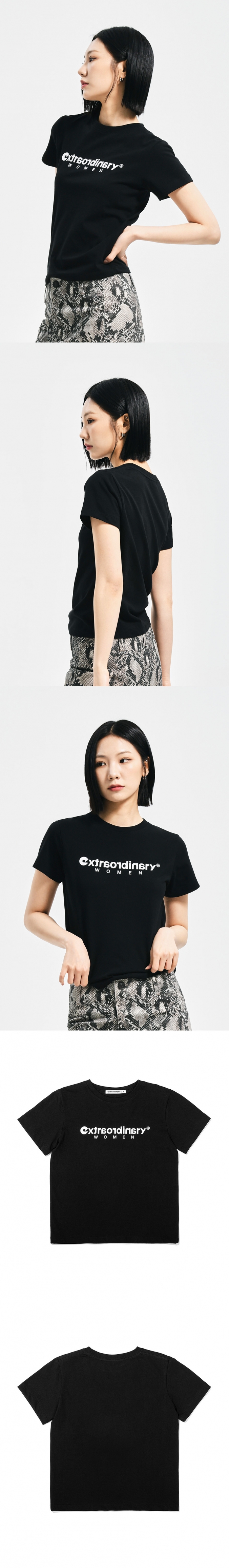 WOMEN BASIC LOGO TEE   BLACK