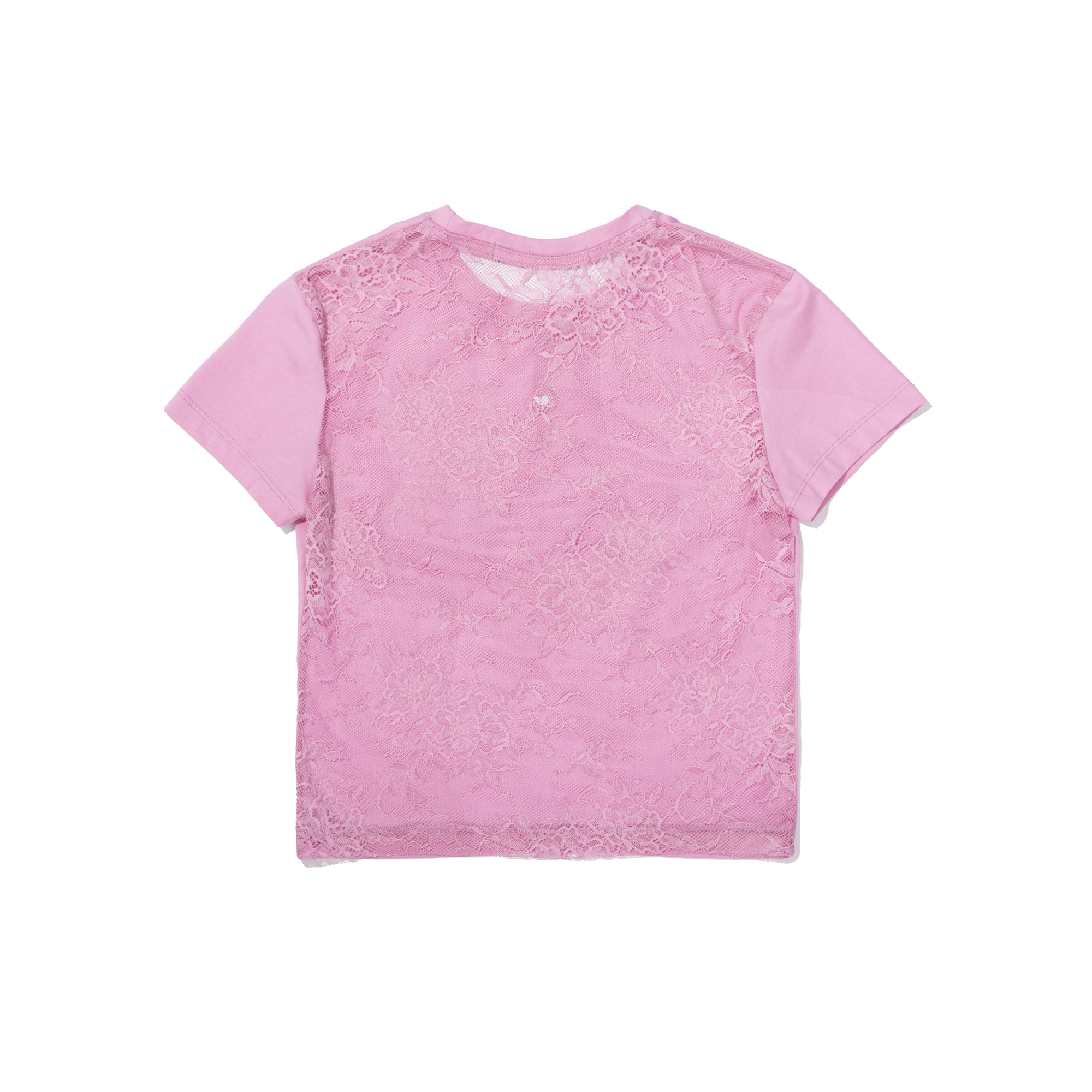 WOMEN  SYMBOL LACE TEE   PINK