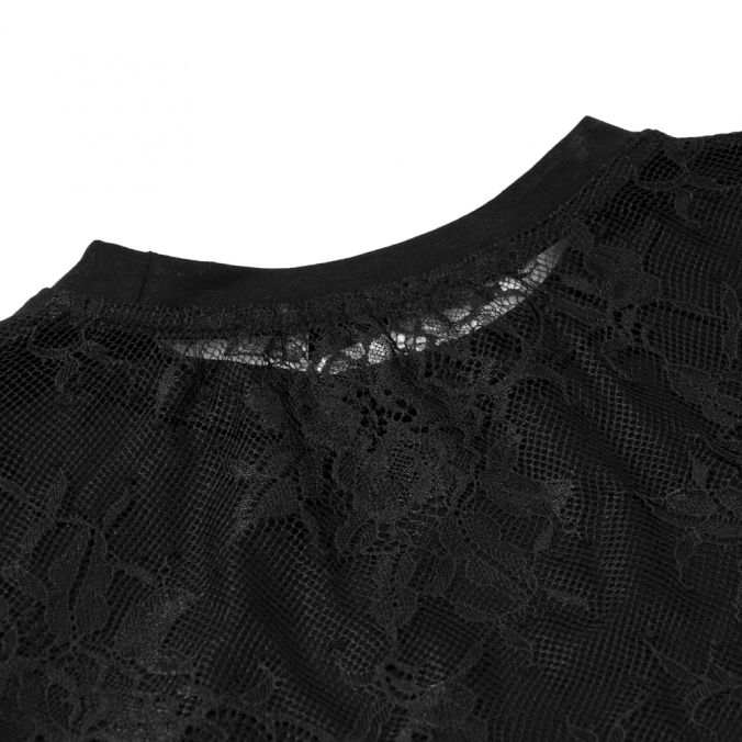 WOMEN  SYMBOL LACE TEE   BLACK