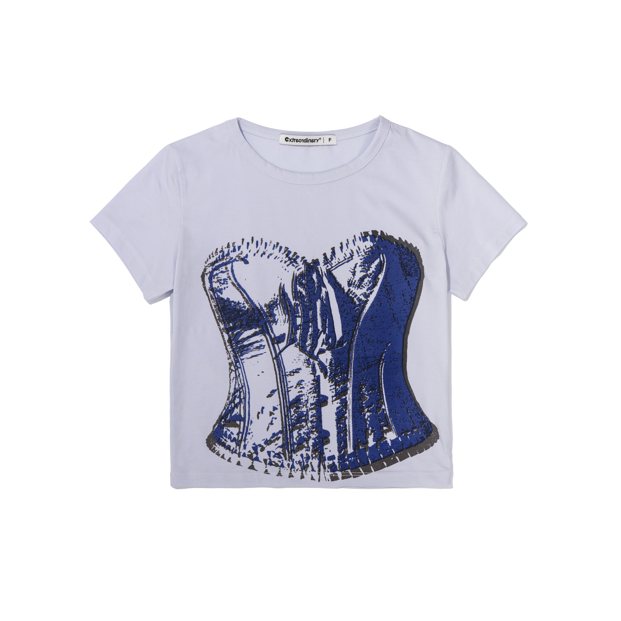 WOMEN BUSTIER TEE   L/BLUE