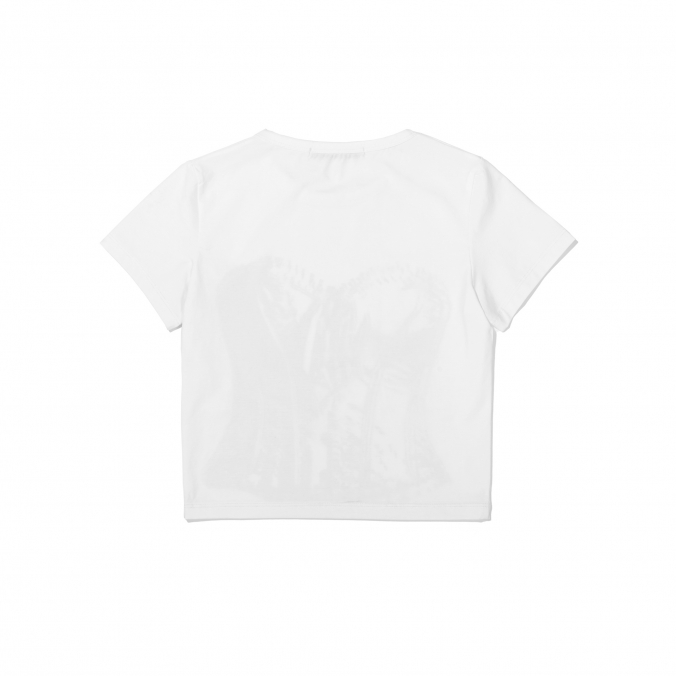 WOMEN BUSTIER TEE   OFF WHITE