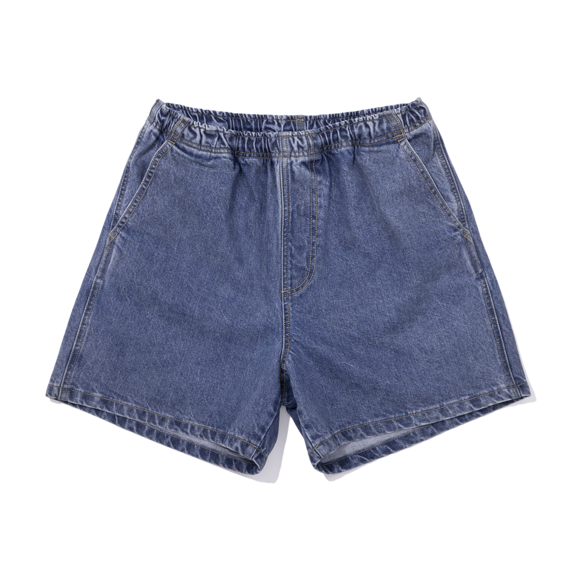 DENIM BANDING SHORTS   INDIGO