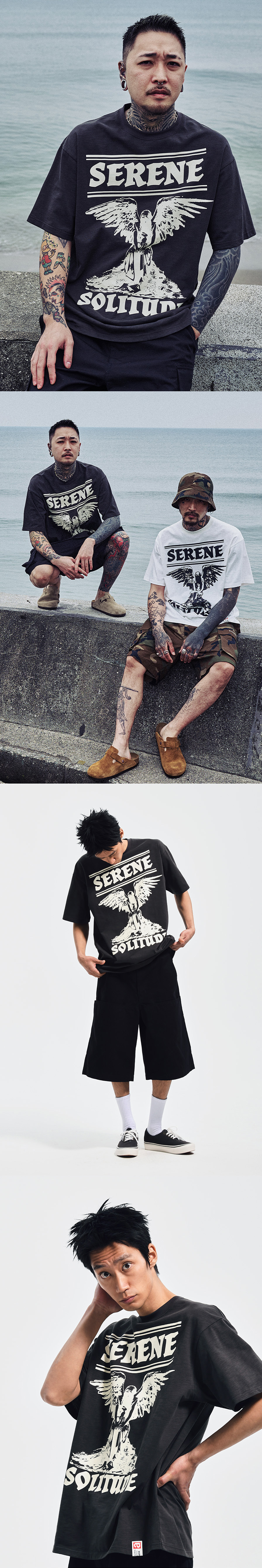 LONELY SERENE TEE   CHARCOAL