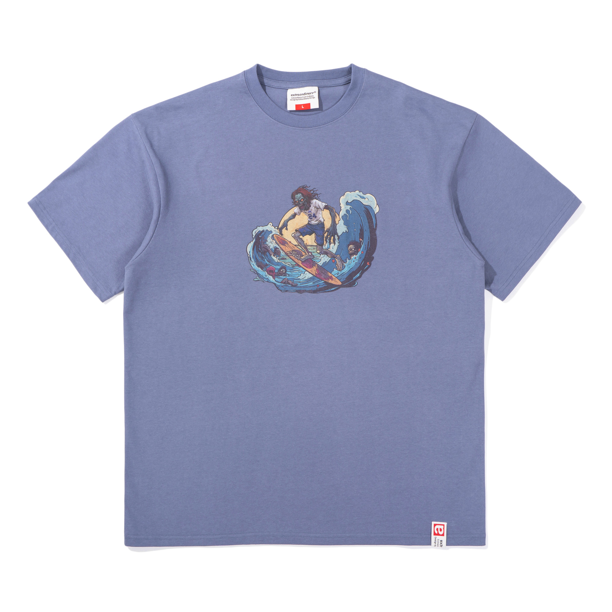 ZOMBIE SURFER TEE   L/BLUE