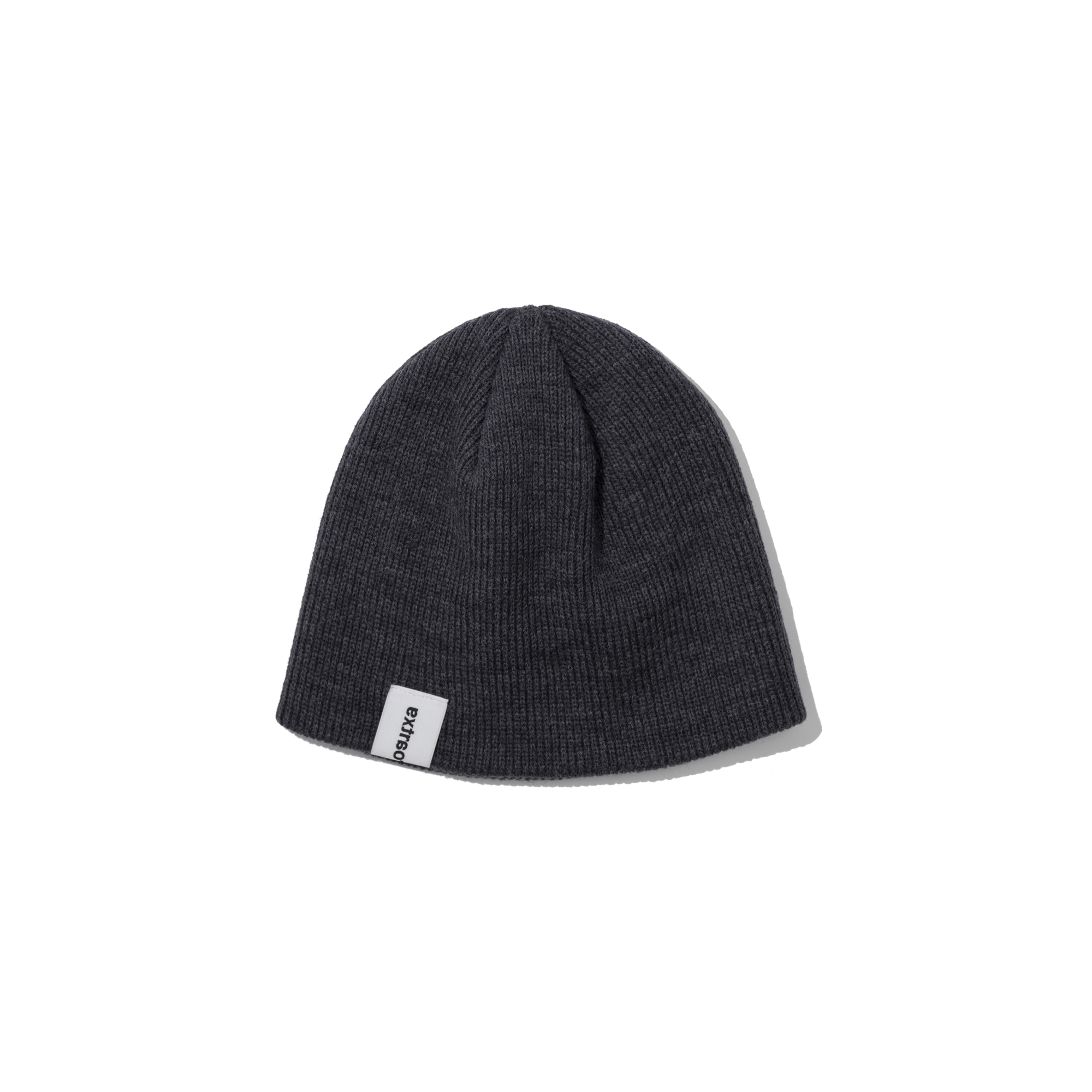 BASIC LOGO SHORT BEANIE  CHARCOAL