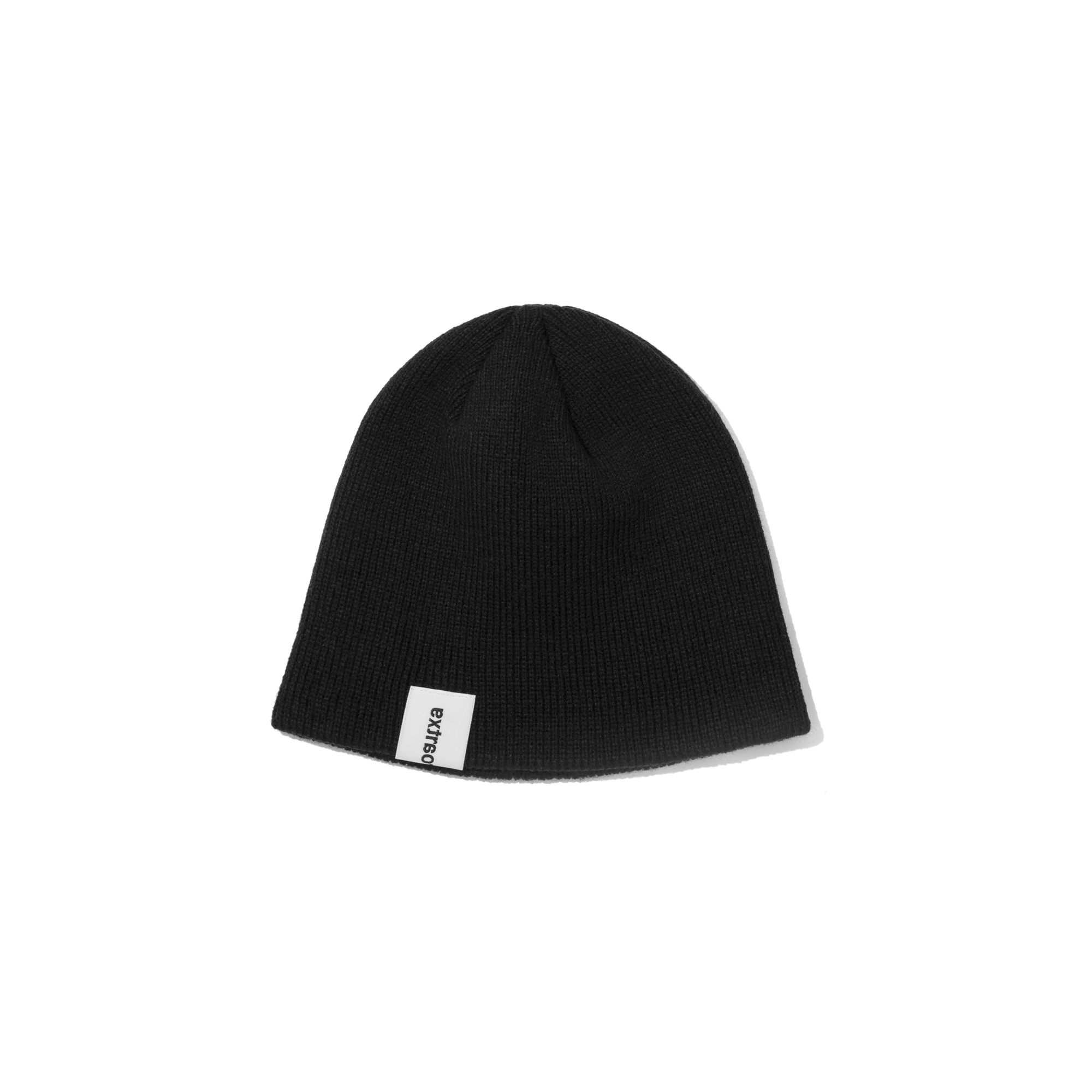 BASIC LOGO SHORT BEANIE  BLACK