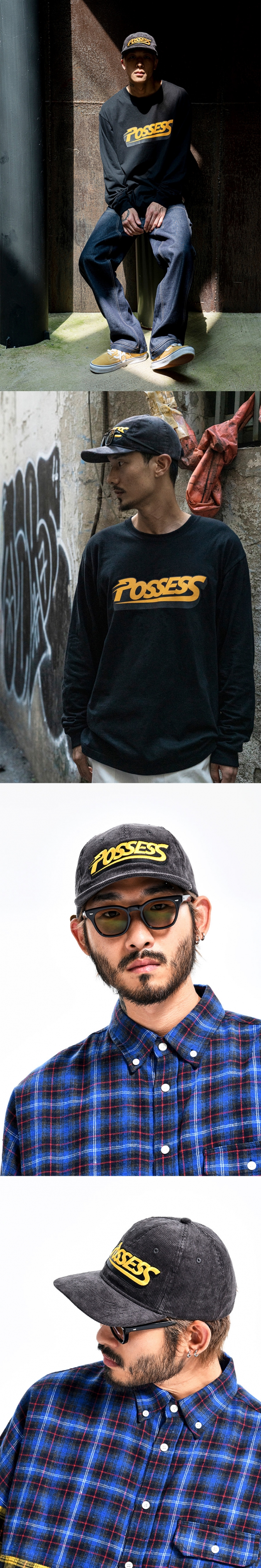 POSSESS CORDUROY CAP  CHARCOAL