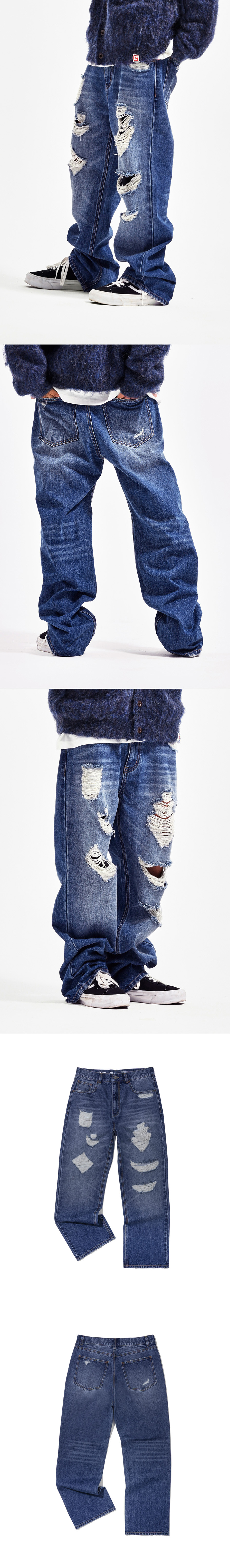 DESTROYED DENIM  INDIGO