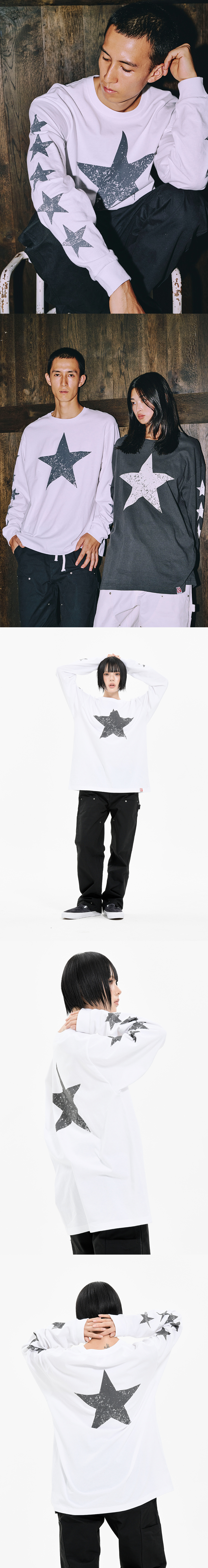 STARS LONG SLEEVE  OFF WHITE