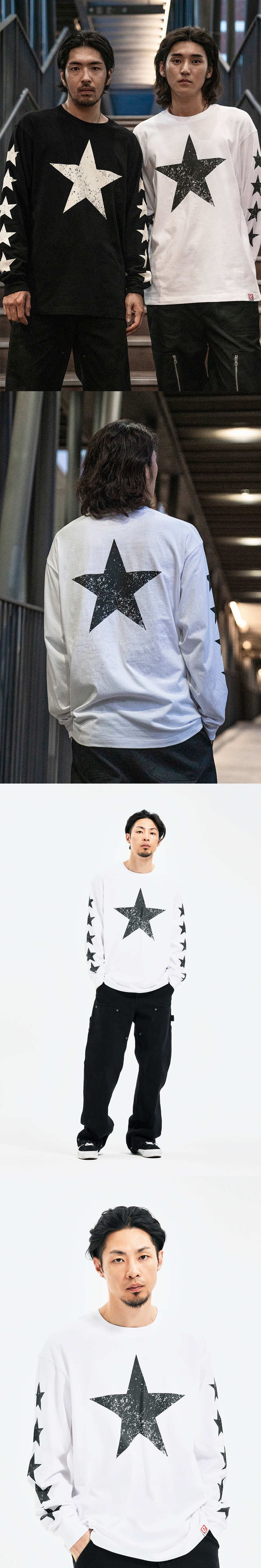 STARS LONG SLEEVE  OFF WHITE