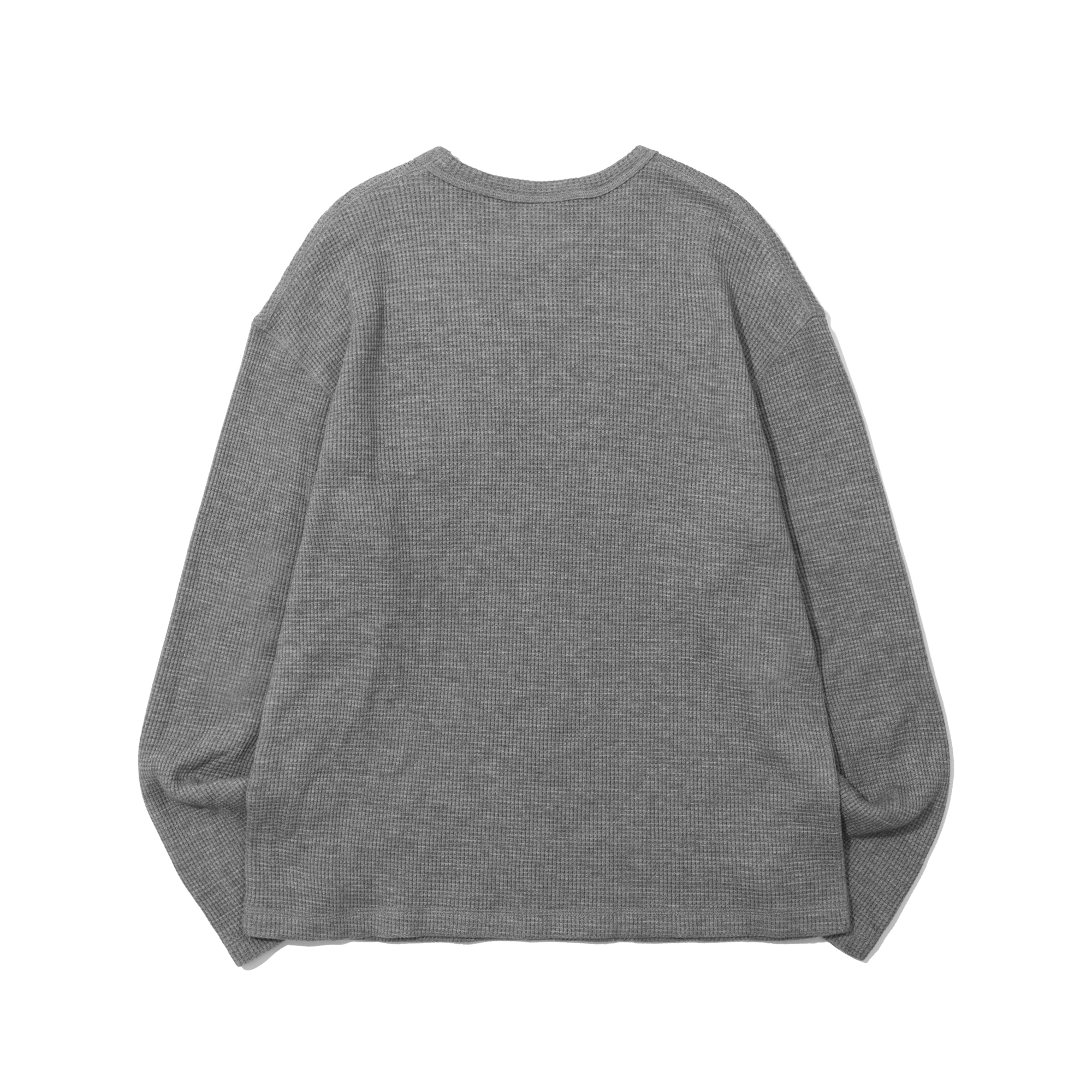 SERIF LOGO WAFFLE LONG SLEEVE  M/GREY