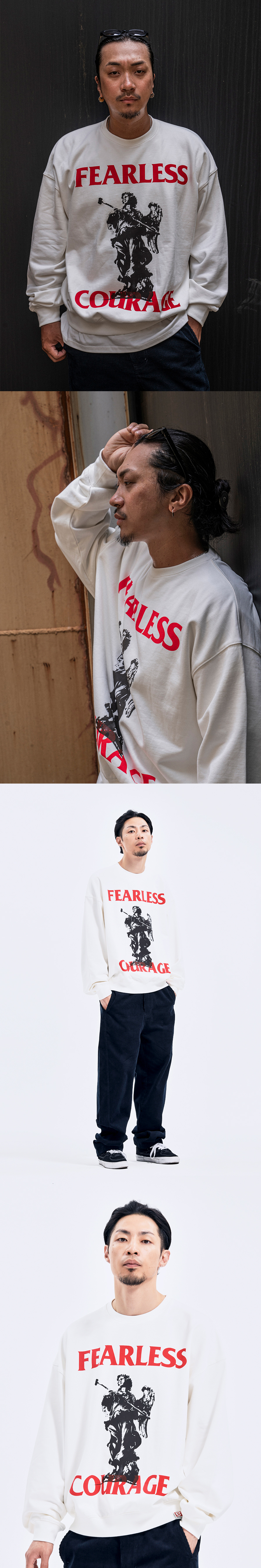 FEARLESS CREWNECK  OFF WHITE