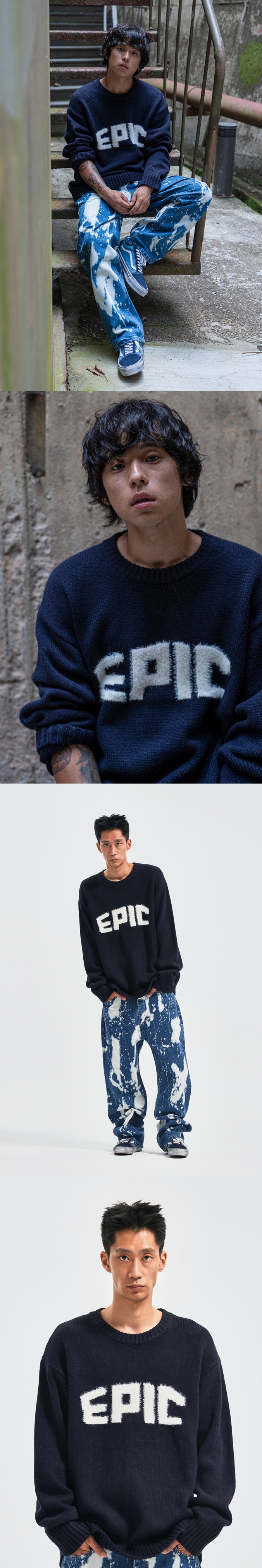 EPIC JACQUARD SWEATER  NAVY
