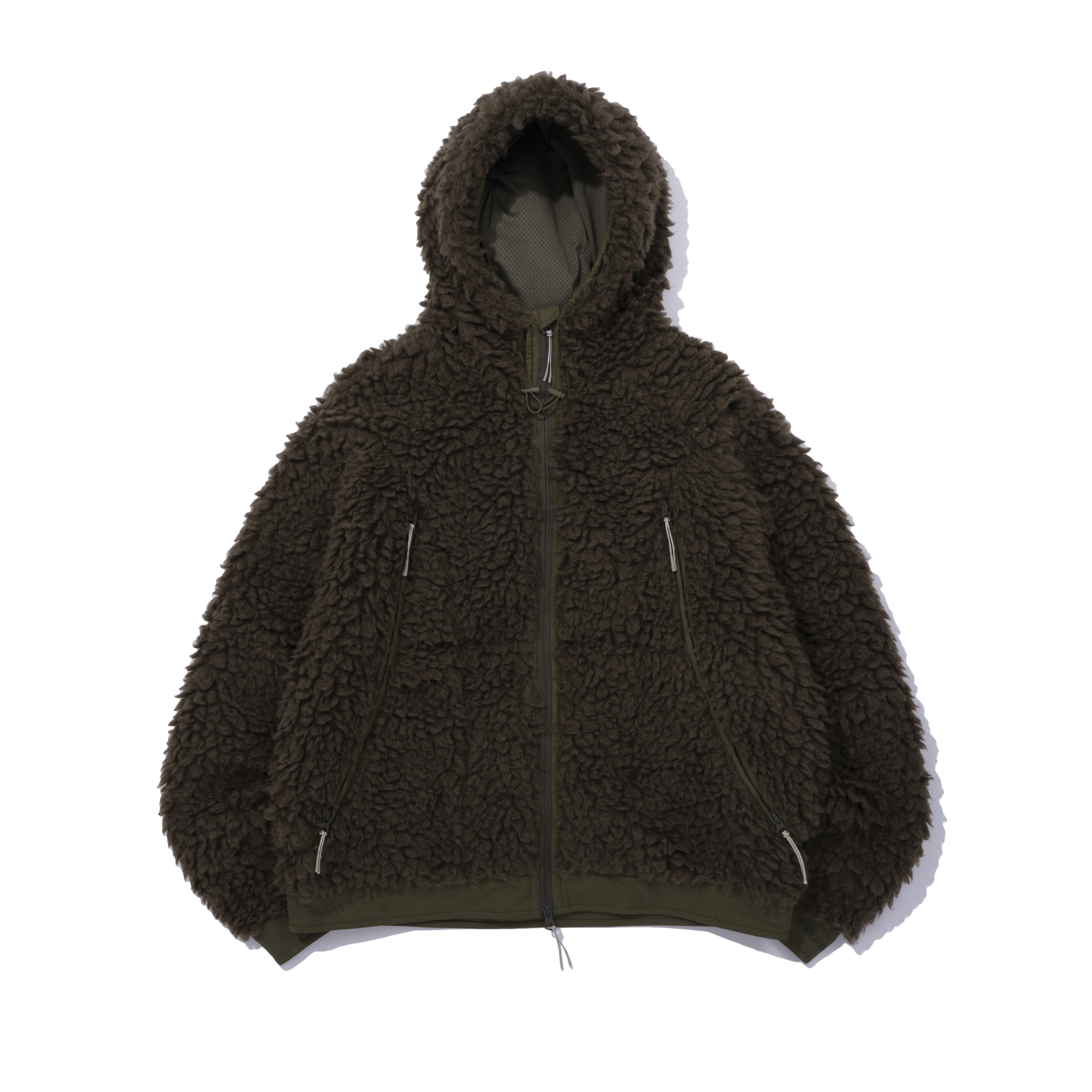 HOODED SHEARING JUMPER  BROWN