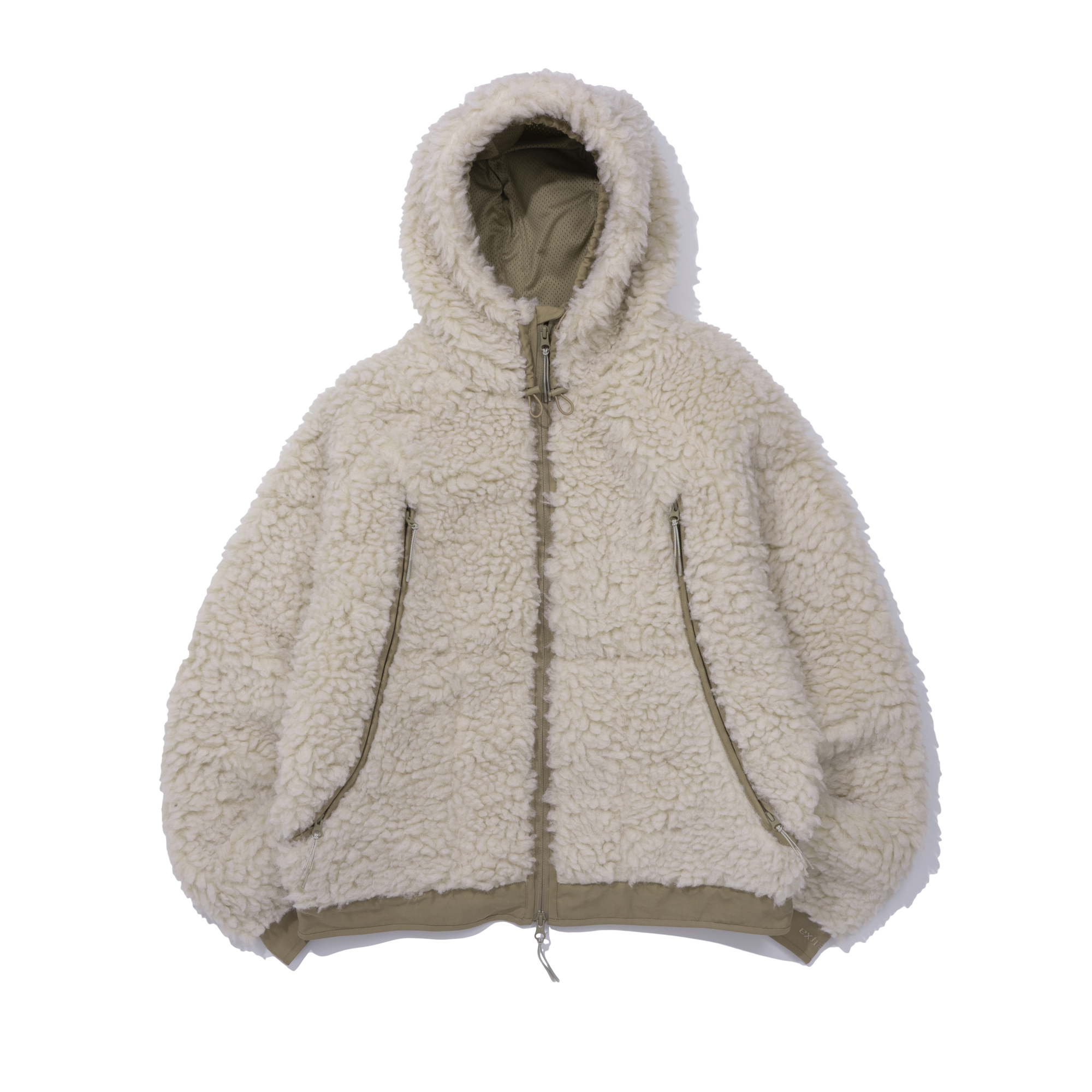 HOODED SHEARING JUMPER  IVORY