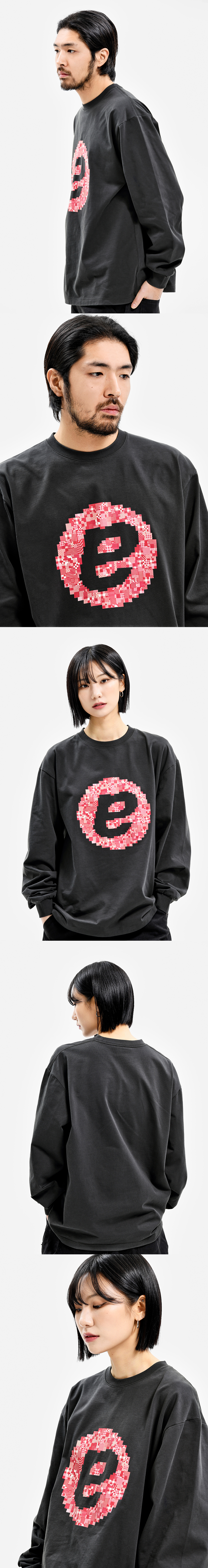 PATCHWORK SYMBOL LONG SLEEVE CHARCOAL