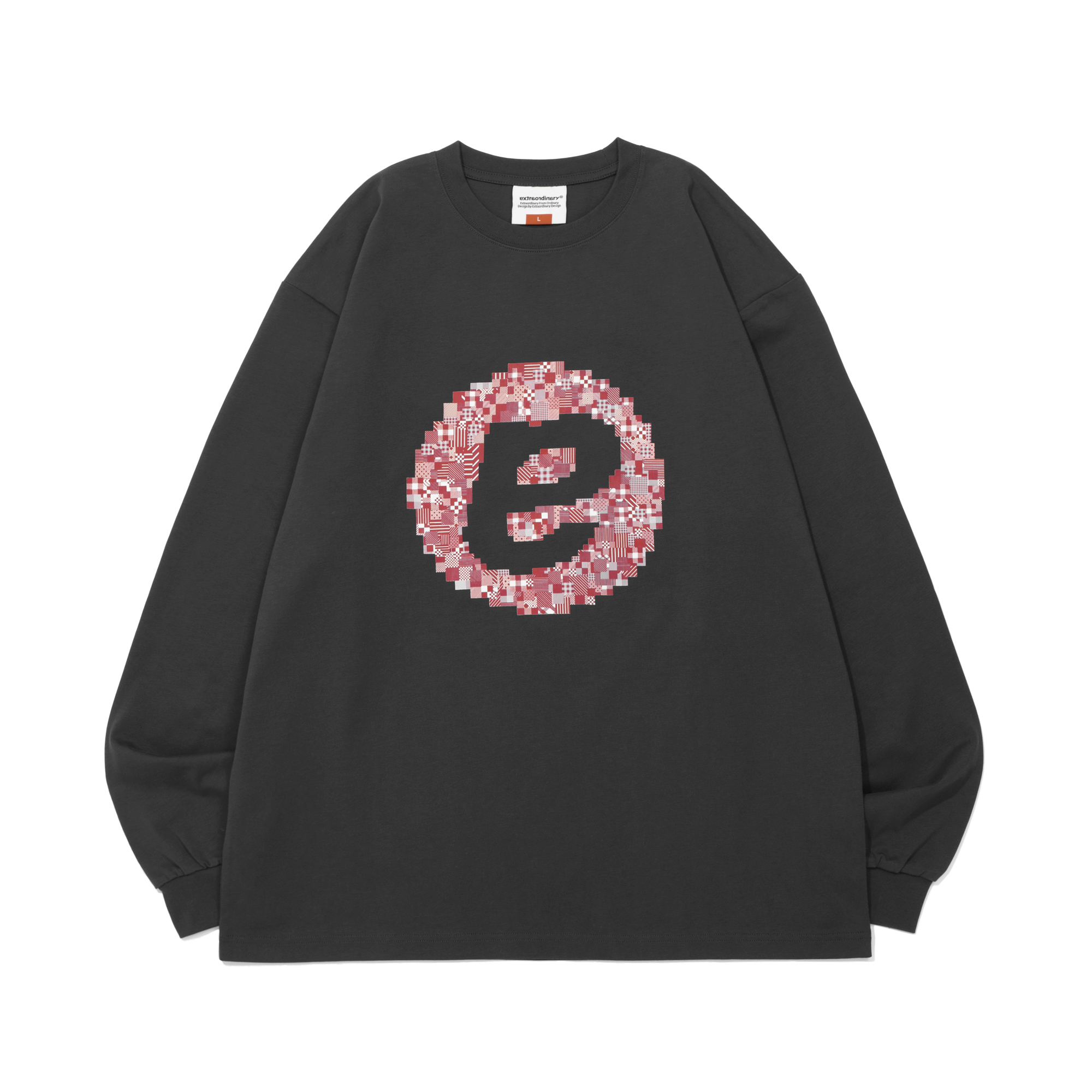 PATCHWORK SYMBOL LONG SLEEVE CHARCOAL