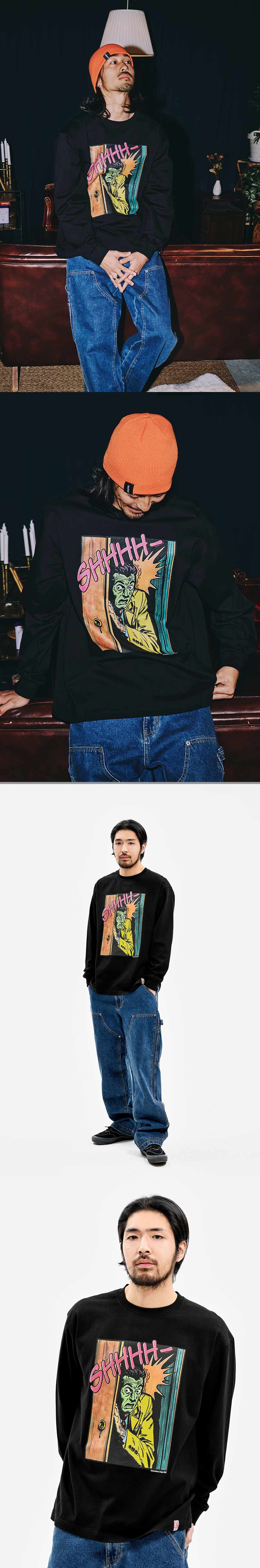 SHHH LONG SLEEVE BLACK