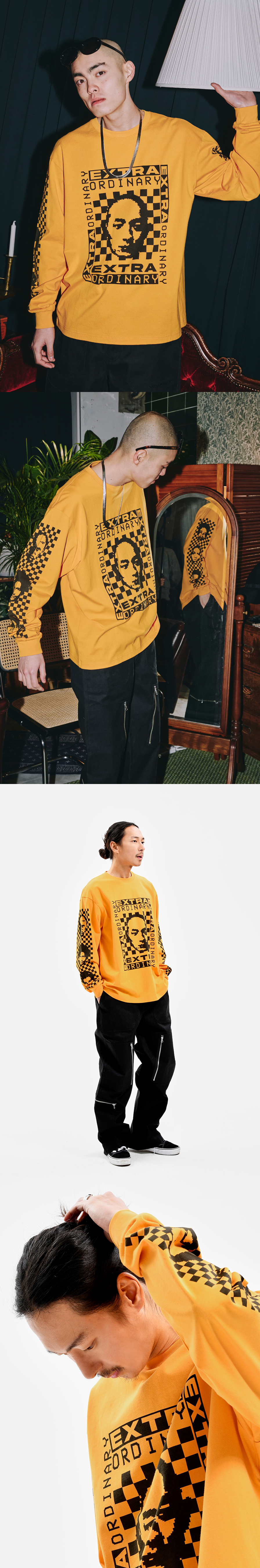 HUMAN BITMAP LONG SLEEVE ORANGE