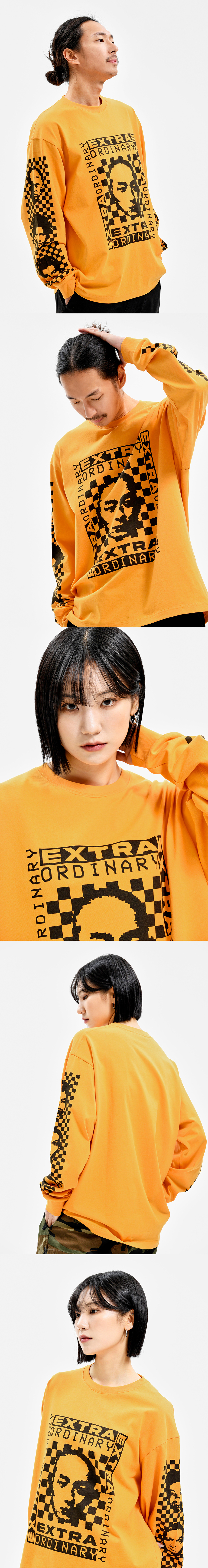 HUMAN BITMAP LONG SLEEVE ORANGE