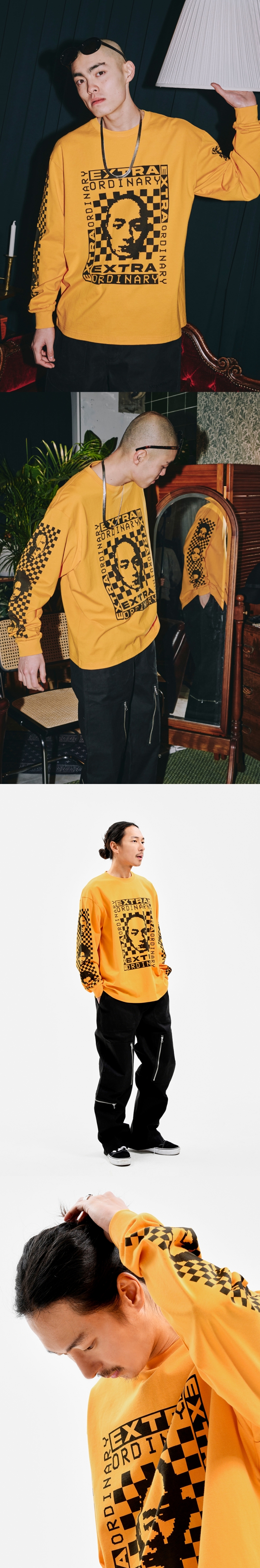 HUMAN BITMAP LONG SLEEVE ORANGE