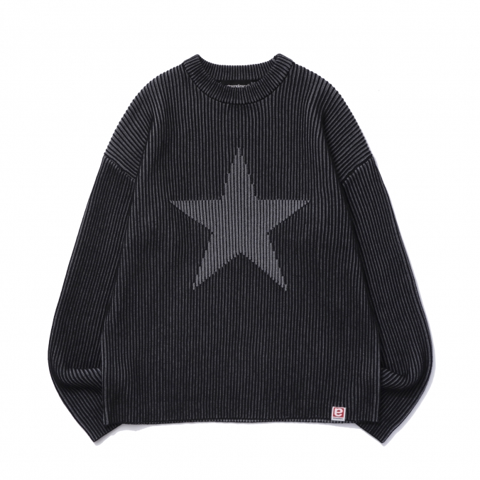 STAR JACQUARD SWEATER BLACK