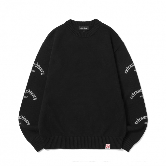 EX GOTHIC LOGO SWEATER BLACK