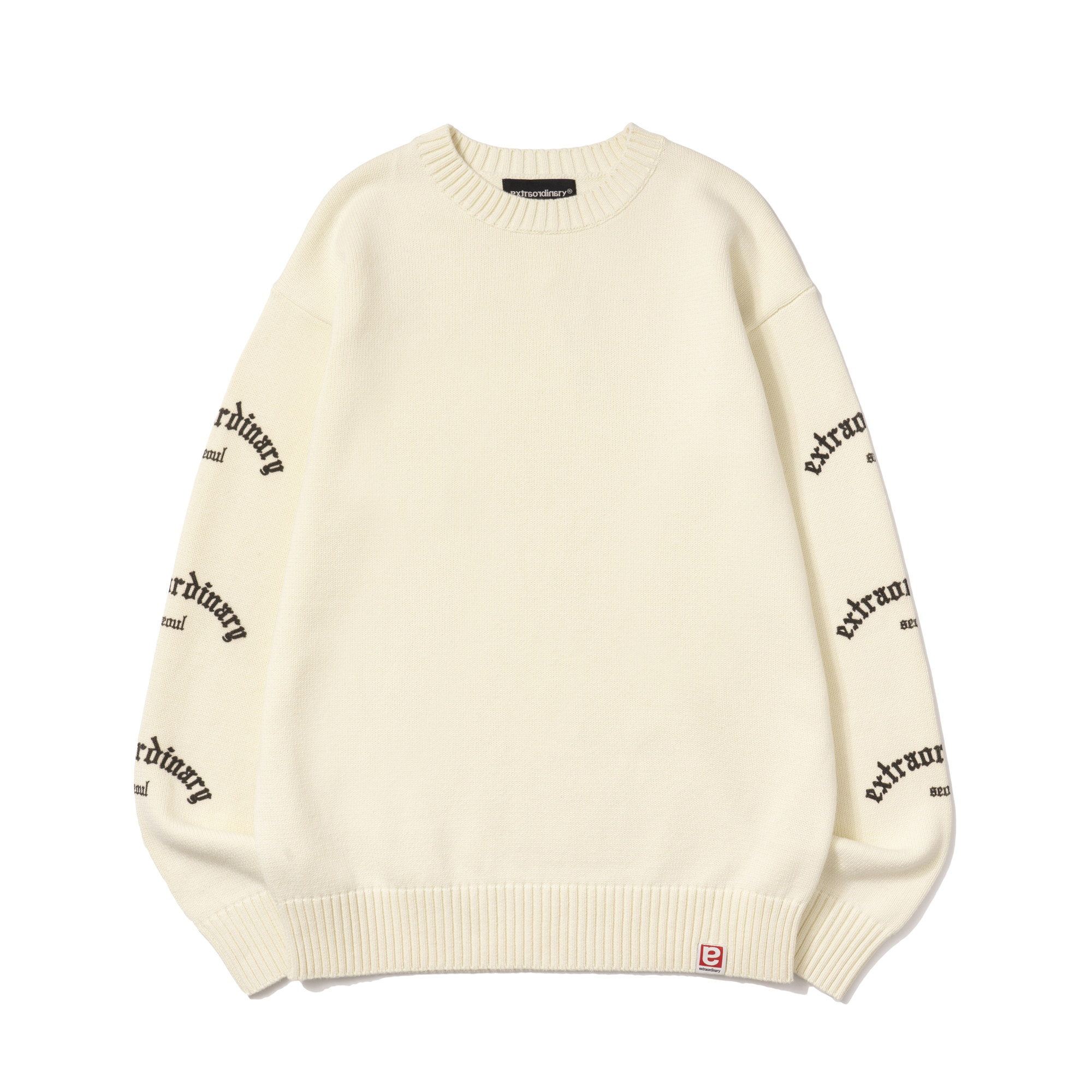 EX GOTHIC LOGO SWEATER IVORY