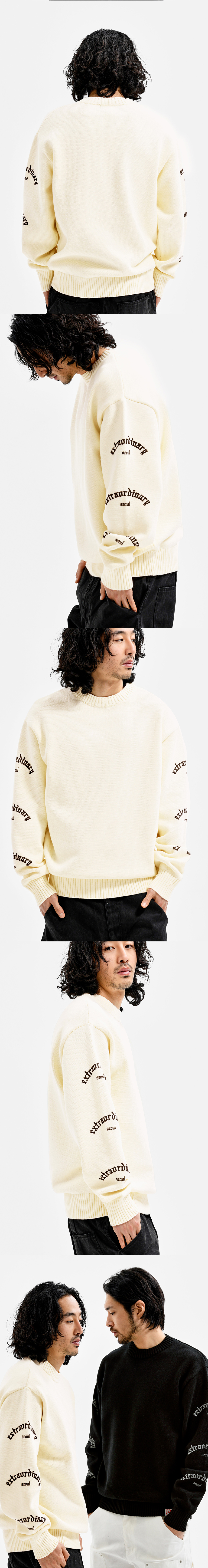 EX GOTHIC LOGO SWEATER IVORY