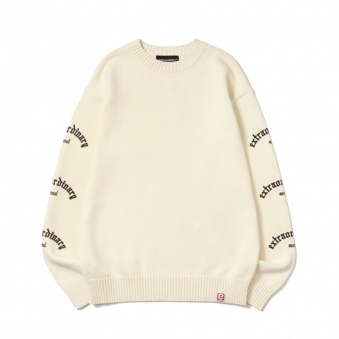 EX GOTHIC LOGO SWEATER IVORY