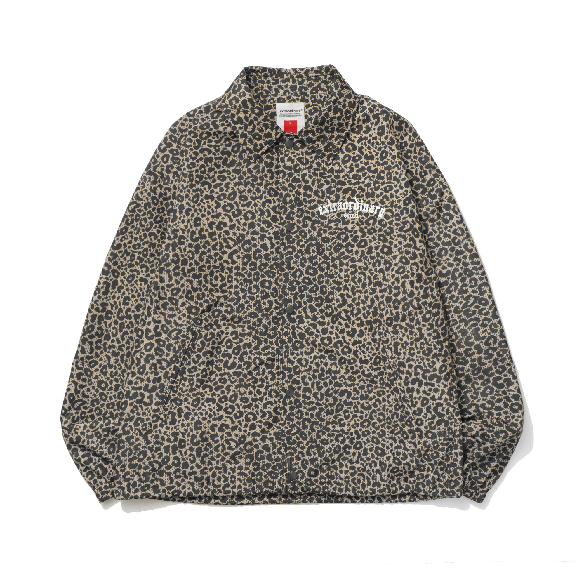 LEOPARD COACH JACKET BROWN