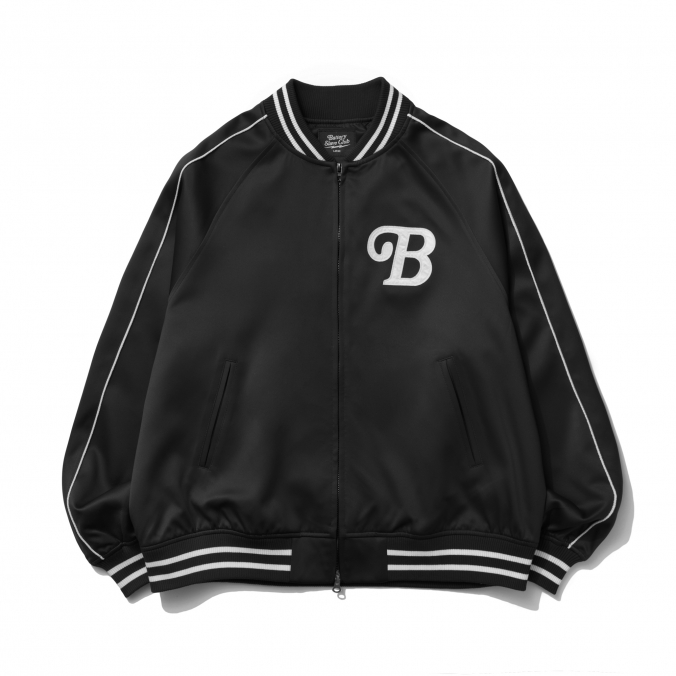 B.S.C SOUVENIR SATIN JACKET BLACK