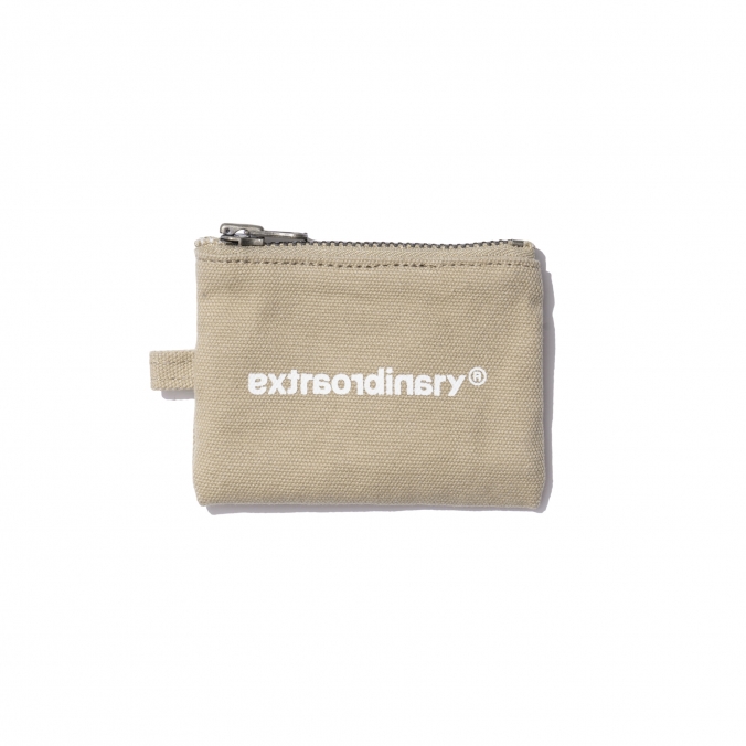 EX LOGO COIN WALLET BEIGE