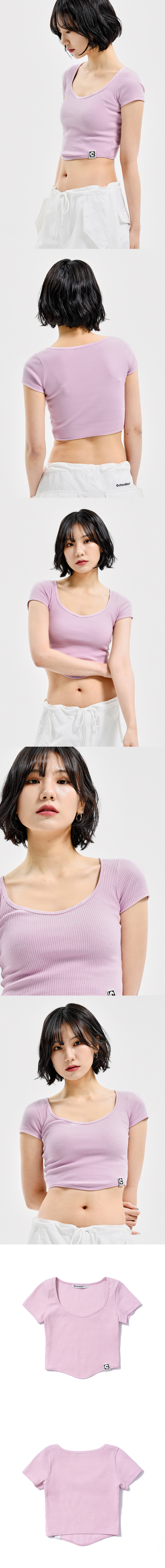 W RIBBED TEE PINK