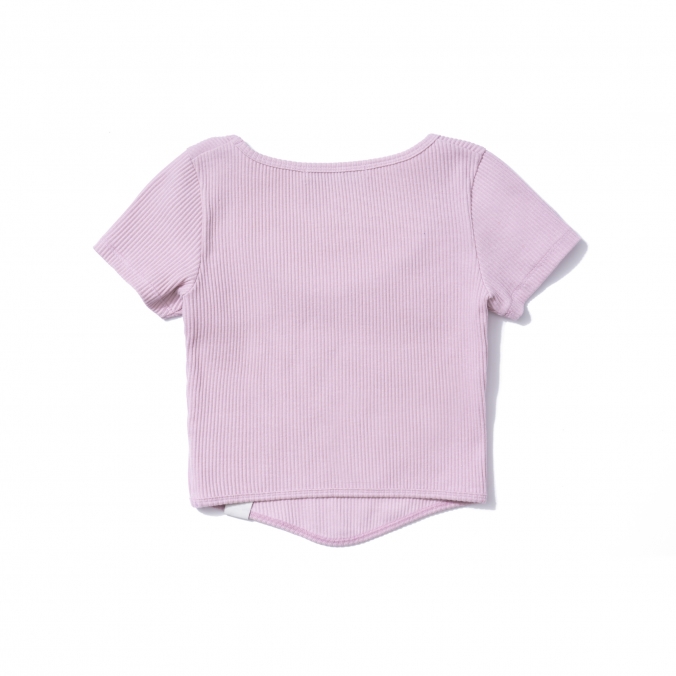 W RIBBED TEE PINK