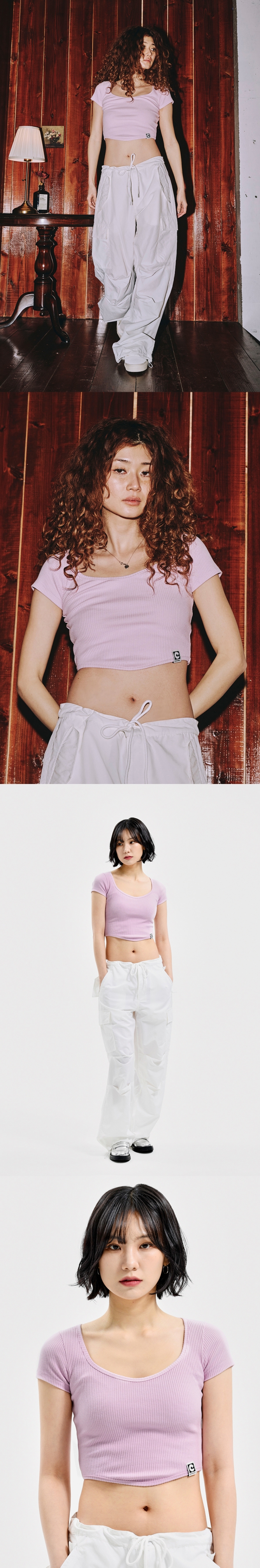 W RIBBED TEE PINK